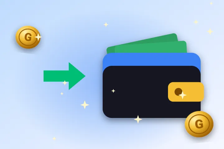 Kasa casino Gambloria Casino Gambloria – portfel z banknotami i strzałką, symbol kasy
