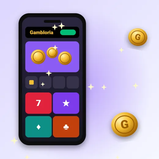 Gambloria casino online w telefonie Gambloria casino online na smartfonie – telefon z lobby i kafelkami gier
